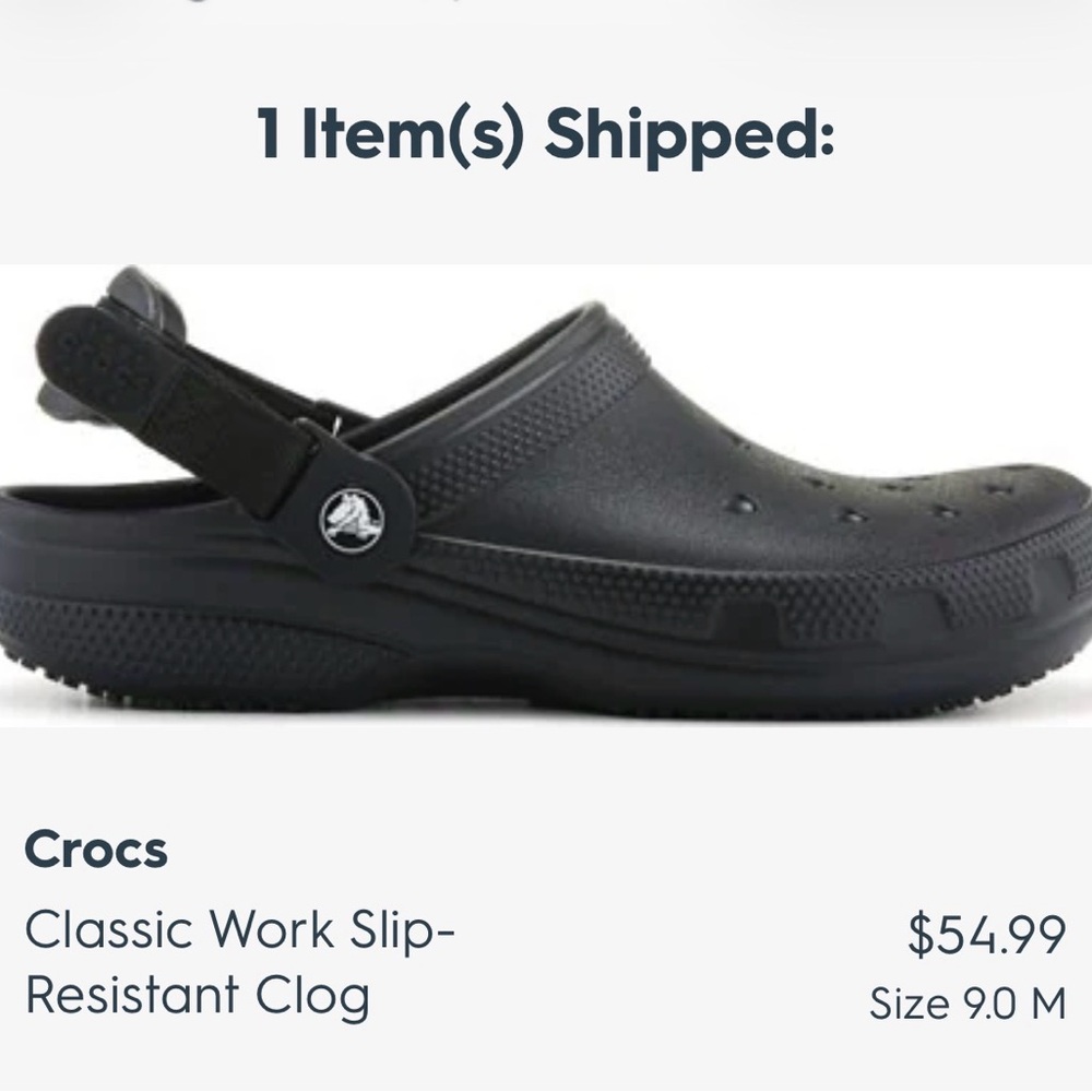 CROCS Black Classic Work Clog Men’s Size 9
